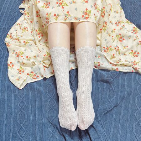 국산 메이 펀칭 메리제인 레이스 양말 시스루 망사 메쉬 스타킹 여성 삭스