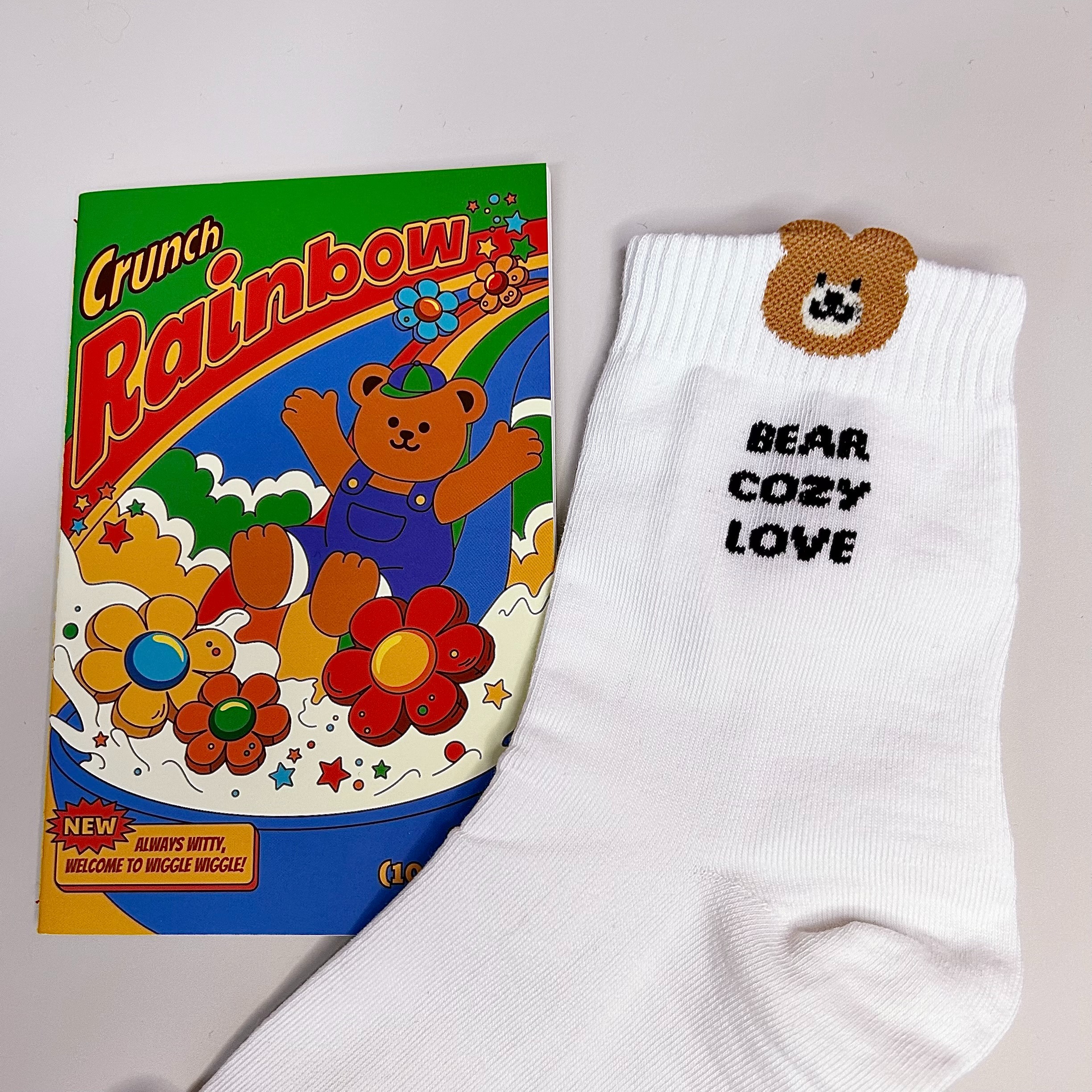 버닛 볼록 레터링 패션 양말 국산 중목 예쁜 캐주얼 아이콘 선물 데일리삭스 - 이미지 6