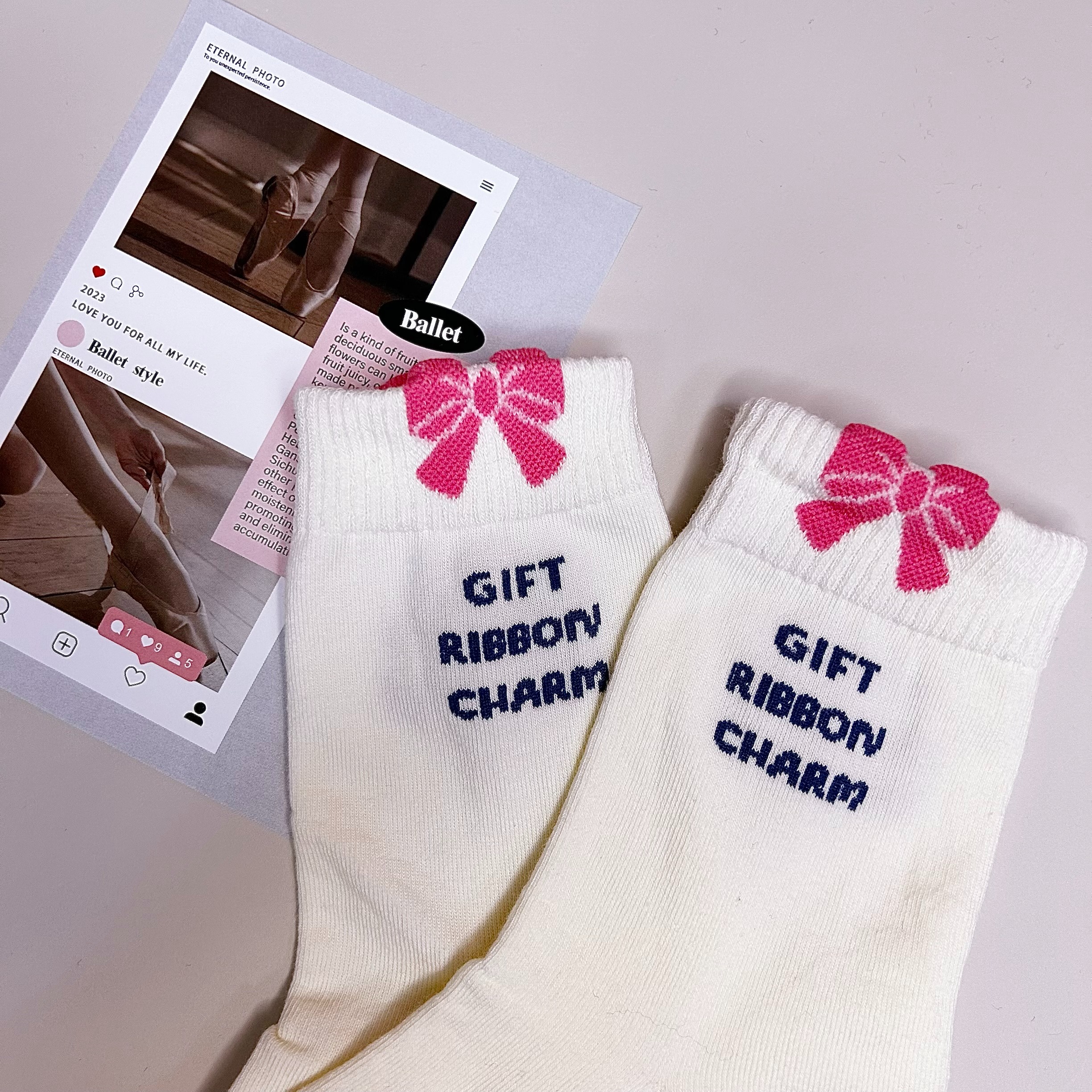 버닛 볼록 레터링 패션 양말 국산 중목 예쁜 캐주얼 아이콘 선물 데일리삭스 - 이미지 7